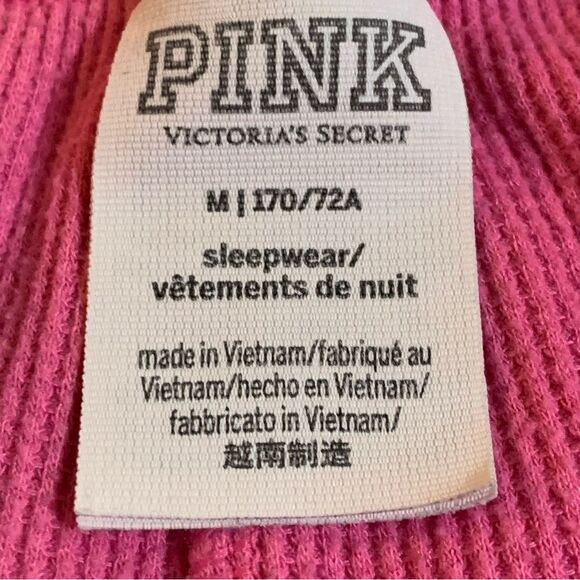 Victoria’s Secret Pink Sleepwear Pants Women’s Waffle Knit Medium Pink Pockets. - Picture 8 of 14